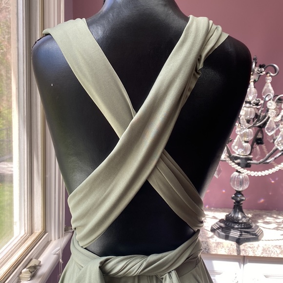 Sage Versatile Spandex Stretch Cocktail Mini Dress - Picture 7 of 11